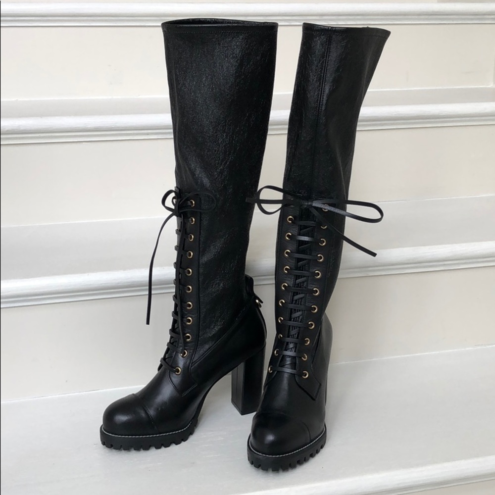 Pippa Lace up Combat Boots by Stuart Weitzman